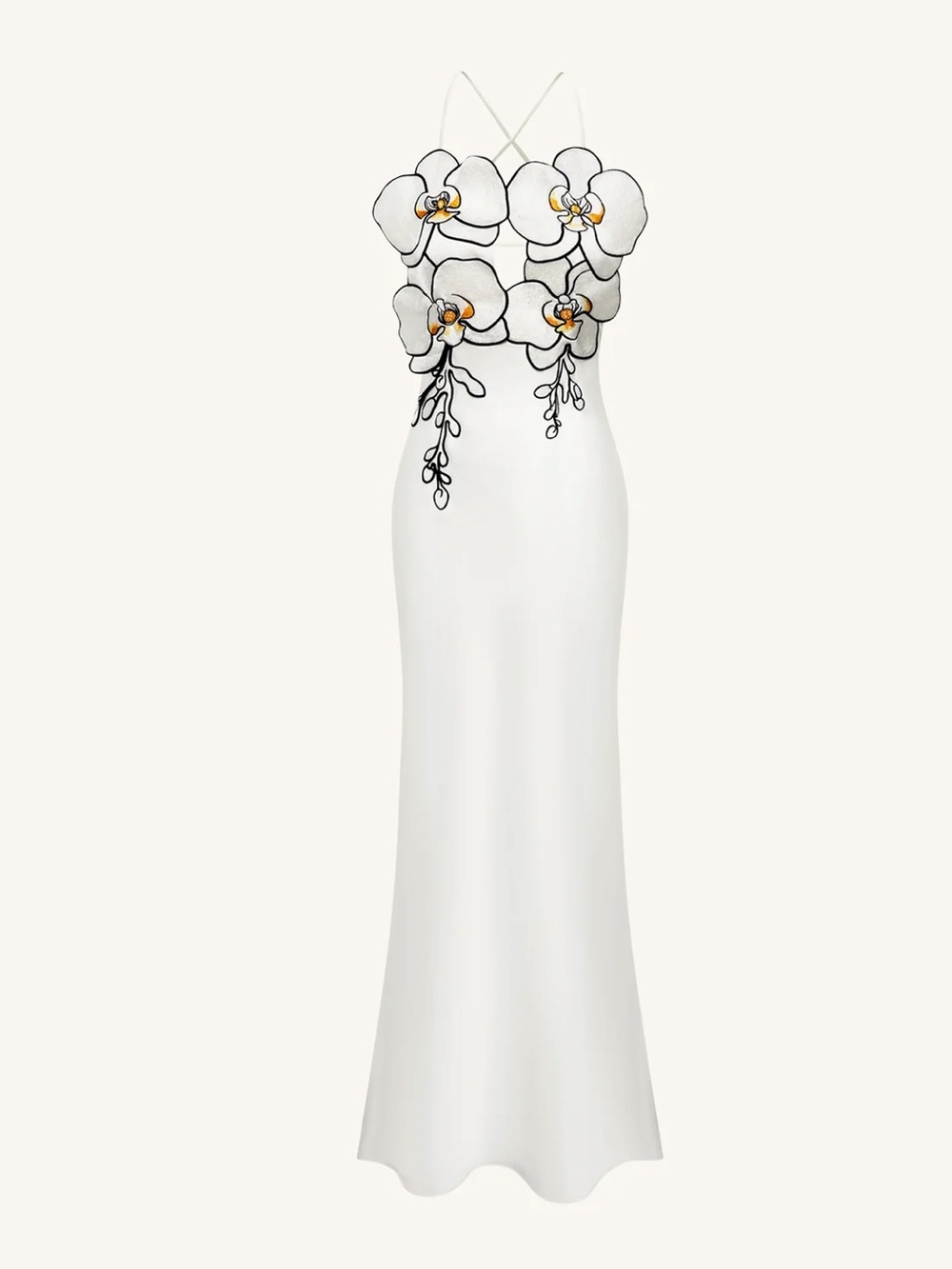 JW PEI Orchid Embroidered Dress - White/Black - Picture 2 of 8